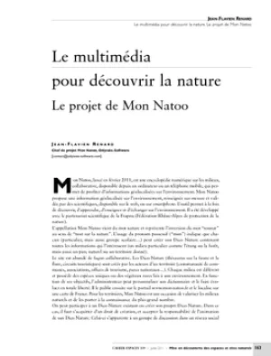 Le multimédia pour découvrir la nature. Le projet de Mon Natoo