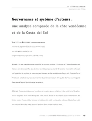 Gouvernance et système d'acteurs : une analyse comparée de la côte vendéenne et de la Costa del Sol
