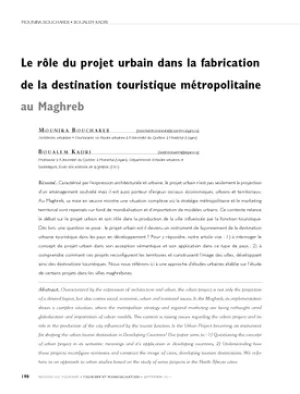 Le rôle du projet urbain dans la fabrication de la destination touristique métropolitaine au Maghreb