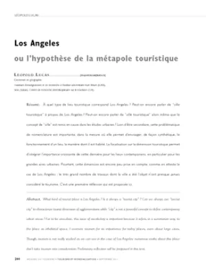 Los Angeles ou l'hypothèse de la métapole touristique