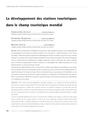 Le développement des stations touristiques dans le champ touristique mondial