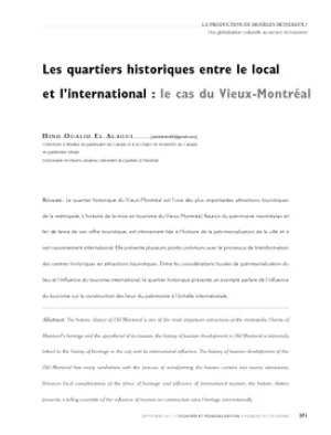 Les quartiers historiques entre le local et l'international : le cas du Vieux-Montréal