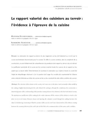 Le rapport valorisé des cuisiniers au terroir : l'évidence à l'épreuve de la cuisine