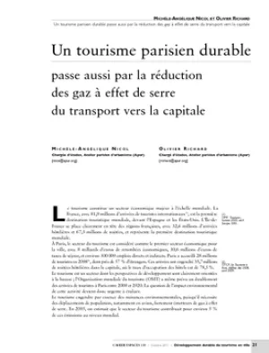 Un tourisme parisien durable passe aussi par la réduction des gaz à effet de serre du transport vers la capitale