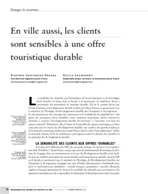 En ville aussi, les clients sont sensibles à une offre touristique durable