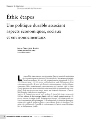 Éthic Étapes. Une politique durable associant aspects Économiques, sociaux et environnementaux