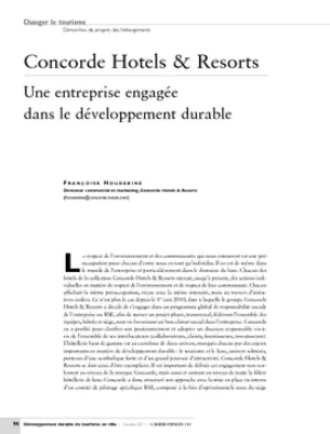 Concorde Hotels & Resorts. Une entreprise engagée dans le développement durable