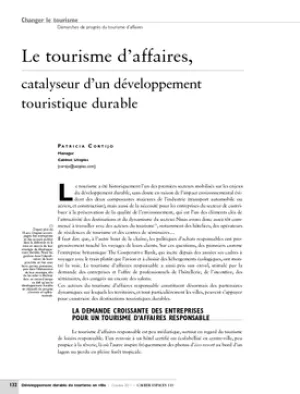 Le tourisme d'affaires, catalyseur d'un développement touristique durable
