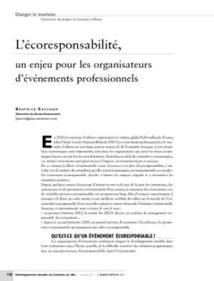 L'écoresponsabilité, un enjeu pour les organisateurs d'événements professionnels