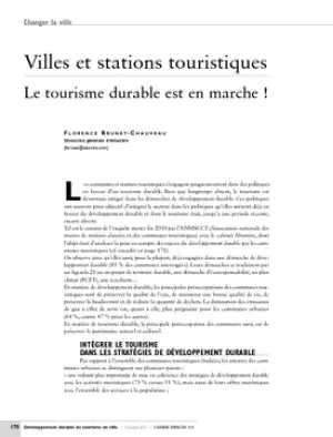 Villes et stations touristiques. Le tourisme durable est en marche !