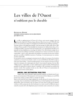 Les villes de l'Ouest n'oublient pas le durable