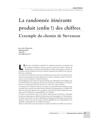 La randonnée itinérante produit (enfin !) des chiffres. L'exemple du chemin de Stevenson
