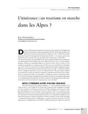 L'itinérance : un tourisme en marche dans les Alpes ?