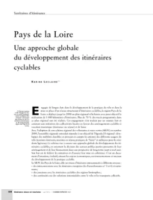 Pays de la Loire. Une approche globale du développement des itinéraires cyclables