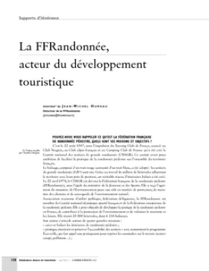 La FFRandonnée, acteur du développement touristique