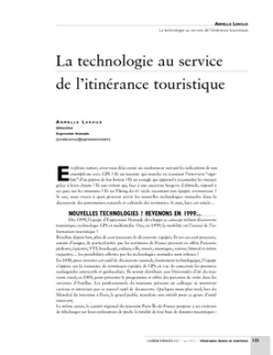 La technologie au service de l'itinérance touristique