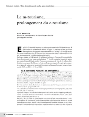Le m-tourisme, prolongement du e-tourisme