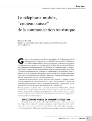Le téléphone mobile, "couteau suisse" de la communication touristique