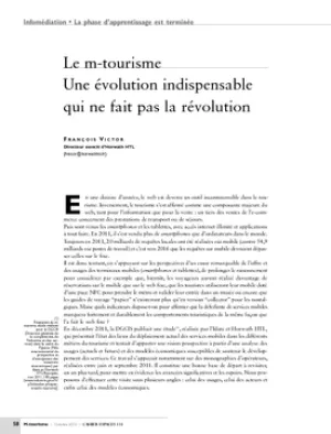 Le m-tourisme. Une Évolution indispensable qui ne fait pas la révolution