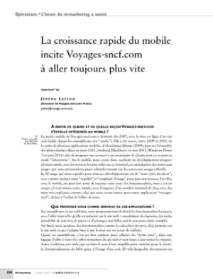 La croissance rapide du mobile incite Voyages-sncf.com à aller toujours plus vite