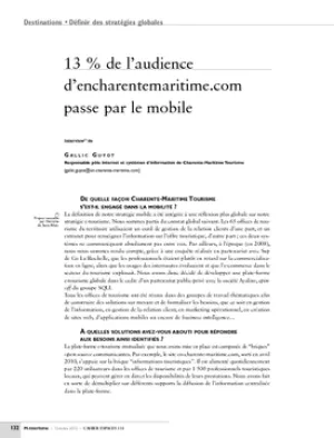 13 % de l'audience d'encharentemaritime.com passe par le mobile