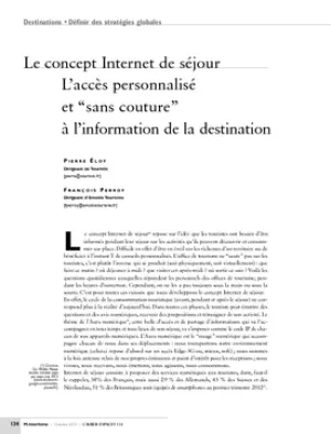 Le concept Internet de séjour. L'accès personnalisé et "sans couture" à l'information de la destination
