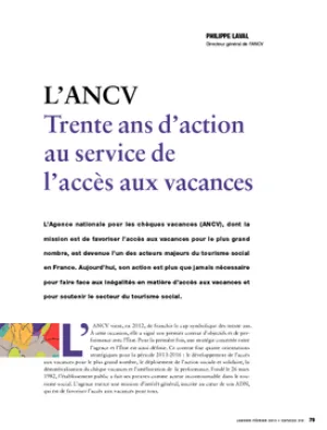 L'Ancv. Trente ans d'action au service de l'accès aux vacances