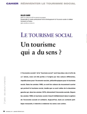 Le tourisme social. Un tourisme qui a du sens ?
