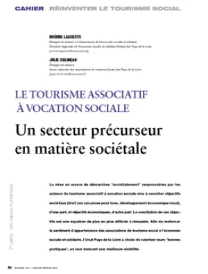 Le tourisme associatif à vocation sociale. Un secteur précurseur en matière sociétale