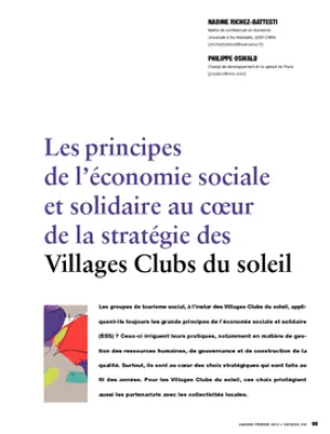 Les principes de l'économie sociale et solidaire au cœur de la stratégie des Villages Clubs du soleil