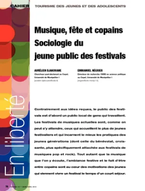Musique, fête et copains. Sociologie du jeune public des festivals