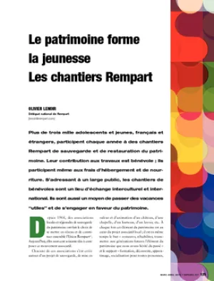 Le patrimoine forme la jeunesse. Les chantiers Rempart