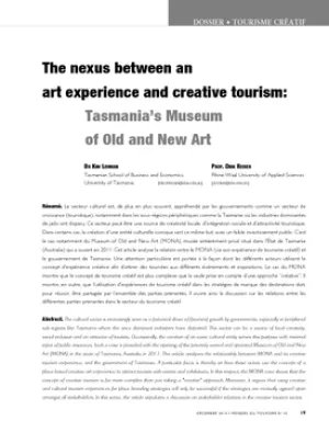 RECHERCHE - The nexus between an art experience and creative tourism: Tasmania's Museum of Old and New Art
