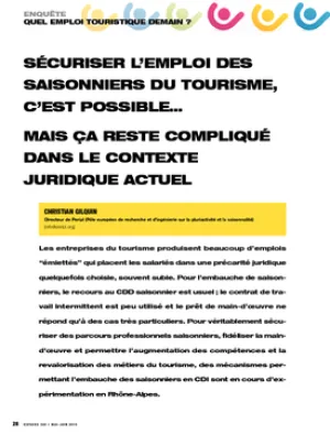 Sécuriser l'emploi des saisonniers du tourisme, c'est possible… Mais ça reste compliqué dans le contexte juridique actuel