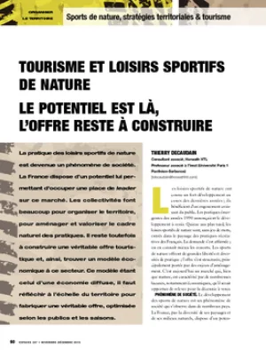 Tourisme et loisirs sportifs de nature le potentiel est là, l'offre reste à construire