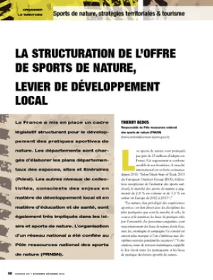 La structuration de l'offre de sports de nature, levier de développement local