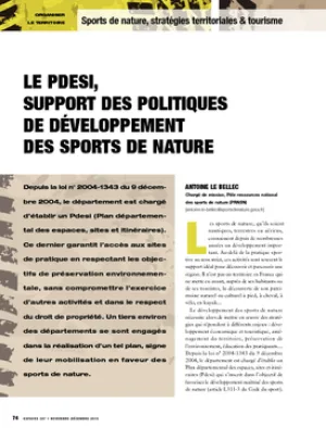 Le Pdesi, support des politiques de développement des sports de nature