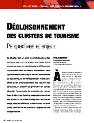 Décloisonnement des clusters de tourisme : perspectives et enjeux