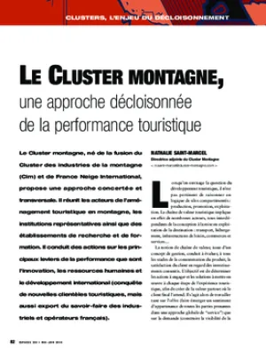 Le cluster montagne, une approche décloisonnée de la performance touristique