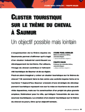 Cluster touristique sur le thème du cheval à Saumur : un objectif possible mais lointain