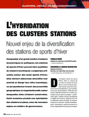 L'hybridation des clusters stations : nouvel enjeu de la diversification des stations de sports d’hiver