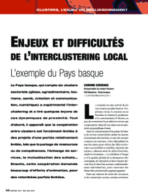 Enjeux et difficultés de l'interclustering local. L’exemple du Pays basque