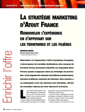 La stratégie marketing d’Atout France. Renouveler l’expérience en s’appuyant sur les territoires et les filières