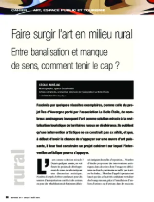 Faire surgir l’art en milieu rural. Entre banalisation et manque de sens, comment tenir le cap ?