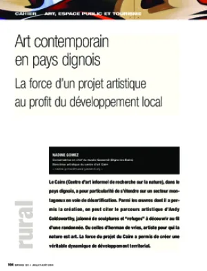 Art contemporain en pays dignois. La force d’un projet artistique au profit du développement local