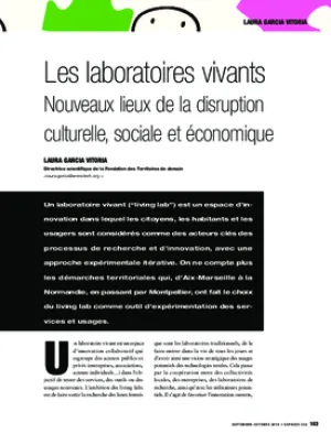 Les laboratoires vivants. Nouveaux lieux de la disruption culturelle, sociale et économique