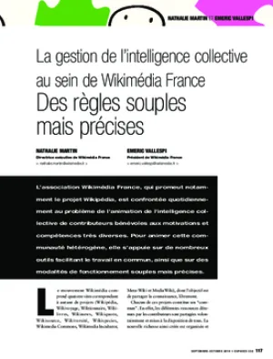 La gestion de l’intelligence collective au sein de Wikimédia France. Des règles souples mais précises
