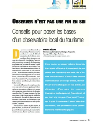 Observer n’est pas une fin en soi. Conseils pour poser les bases d’un observatoire local du tourisme