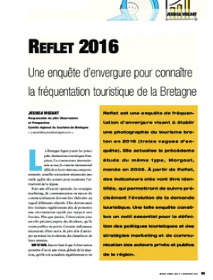 Reflet 2016. Une enquête d’envergure pour connaître la fréquentation touristique de la Bretagne