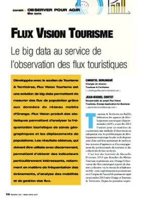 Flux Vision Tourisme. Le big data au service de l’observation des flux touristiques